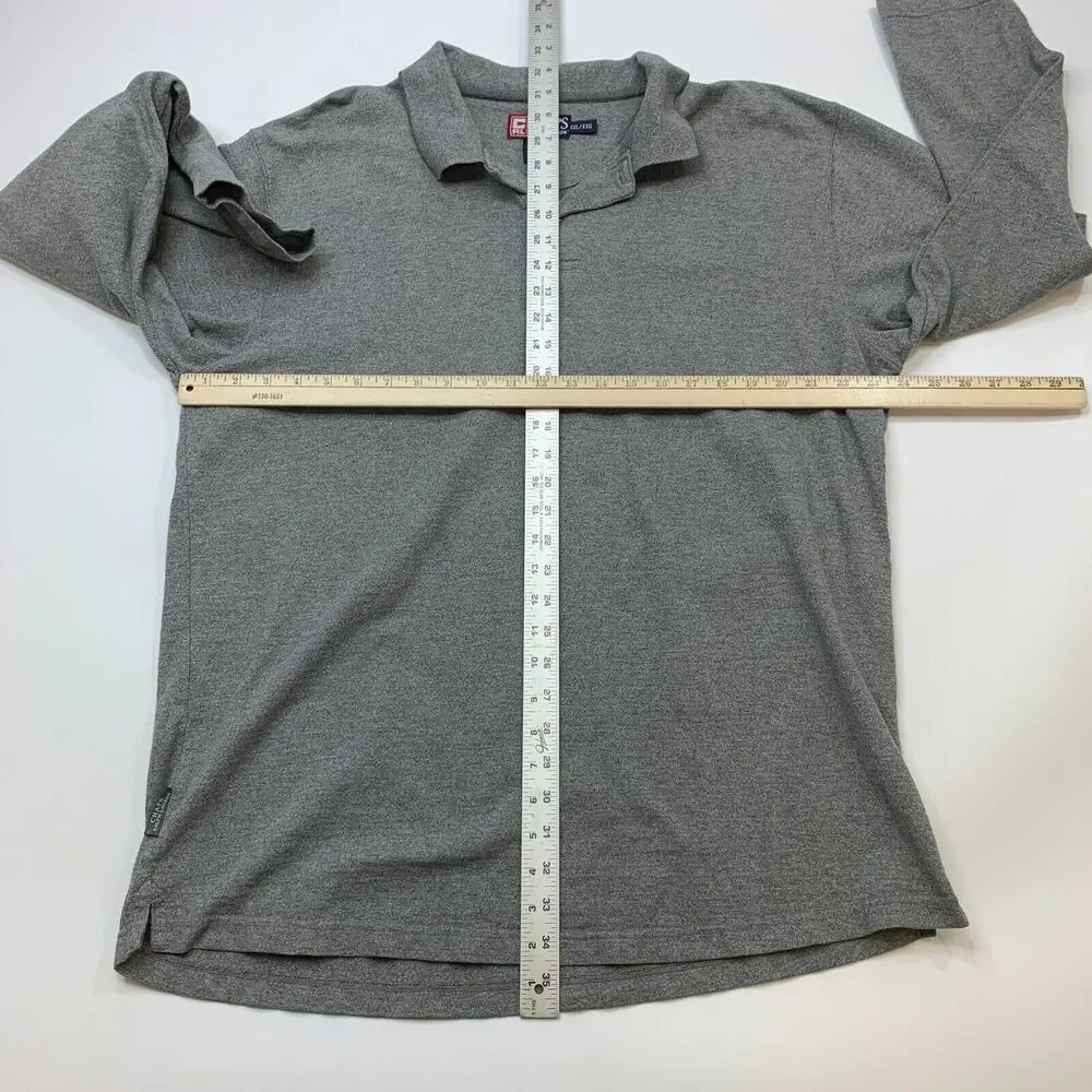 Vintage Ralph Lauren Chaps Polo Shirt Mens XXL 2XL Gray Long Sleeve Cotton